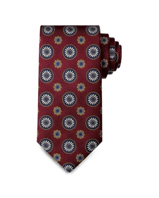 Bona Furtuna Red Floral-Print Tie for men