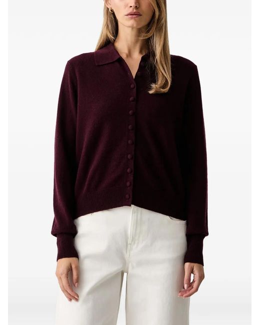 ViCOLO Blue Button-Up Polo-Collar Cardigan
