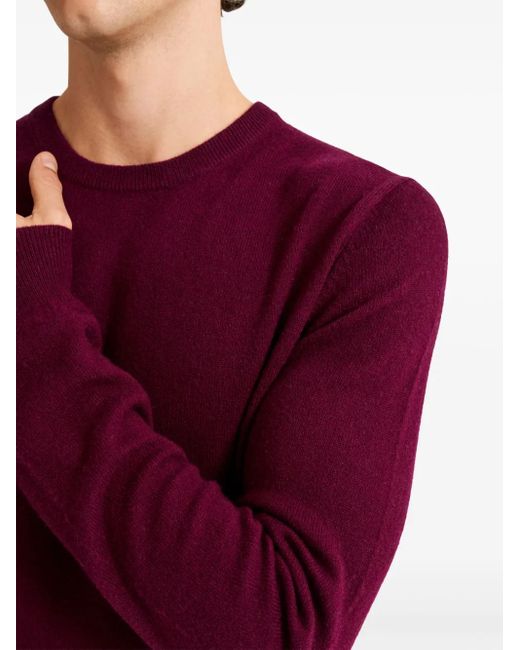 Pringle of Scotland Purple Crew-Neck Cashmere Knitted Sweater for men