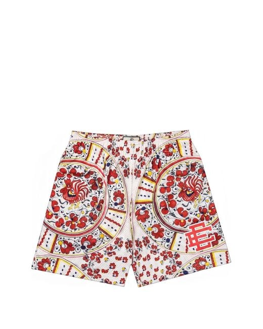 Eric Emanuel Red Ee Basic Printed Shorts for men