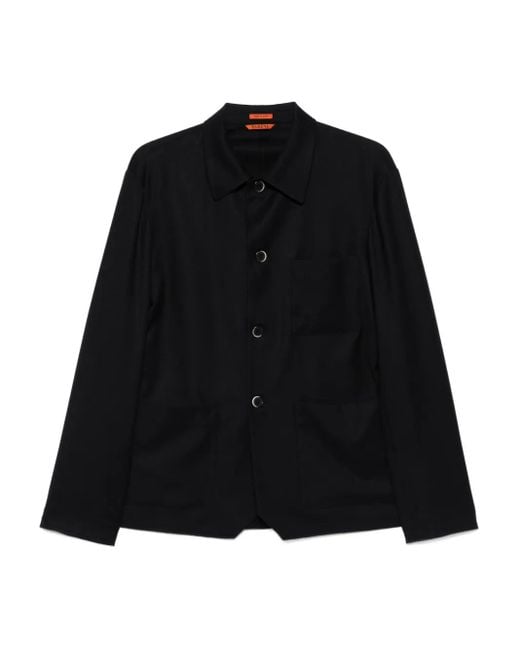 Giacca-Camicia Con Tasche di Barena in Black da Uomo