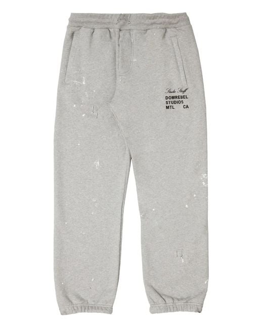 DOMREBEL Gray Staff Paint-Splatter Sweatpants for men