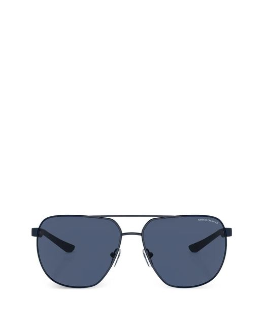 ARMANI EXCHANGE Blue Pilot-Frame Sunglasses for men
