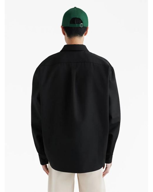 Axel Arigato Black Flow Logo-Print Overshirt for men