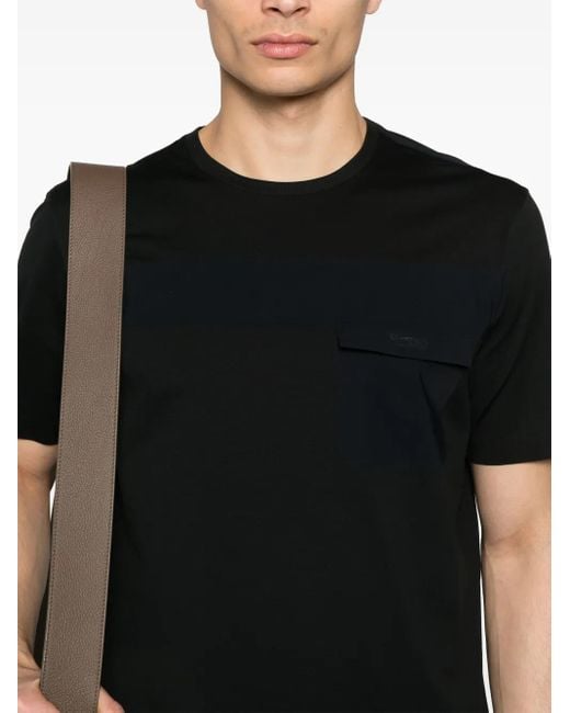 Herno Black Logo-Debossed T-Shirt for men