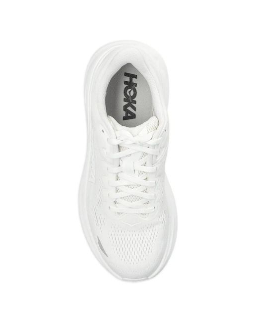 Hoka One One White Bondi 9 Logo-Detail Sneakers