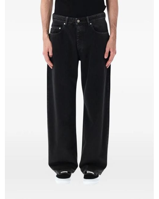 ICON DENIM Black Will Star-Embroidered Logo-Patch Jeans for men