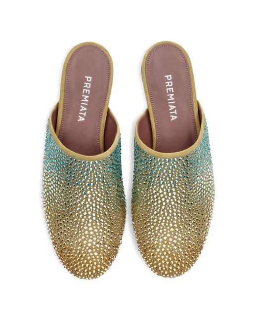 Premiata Green Mules Mit Strass