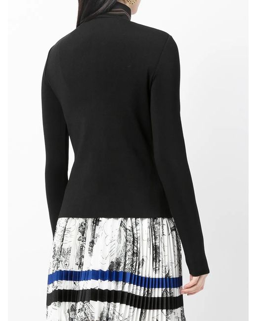 Philosophy Di Lorenzo Serafini Black Stretch Long-Sleeve Polo Shirt