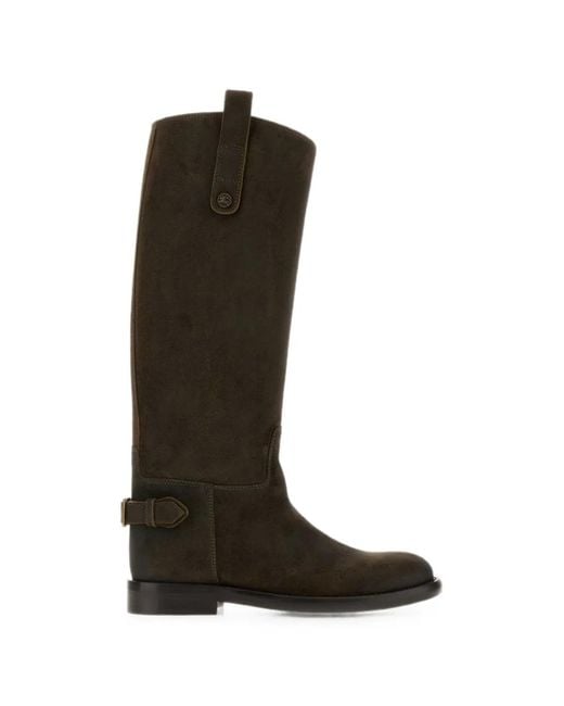 Burberry Black Cavalier Suede Boots