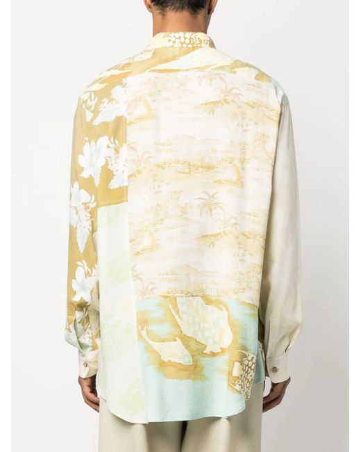 Magliano Natural Graphic-Print Cotton Shirt for men