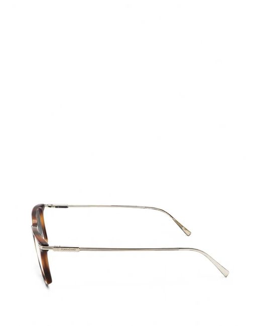 Ferragamo Eyewear White Tortoiseshell-Effect Rectangle-Frame Glasses for men