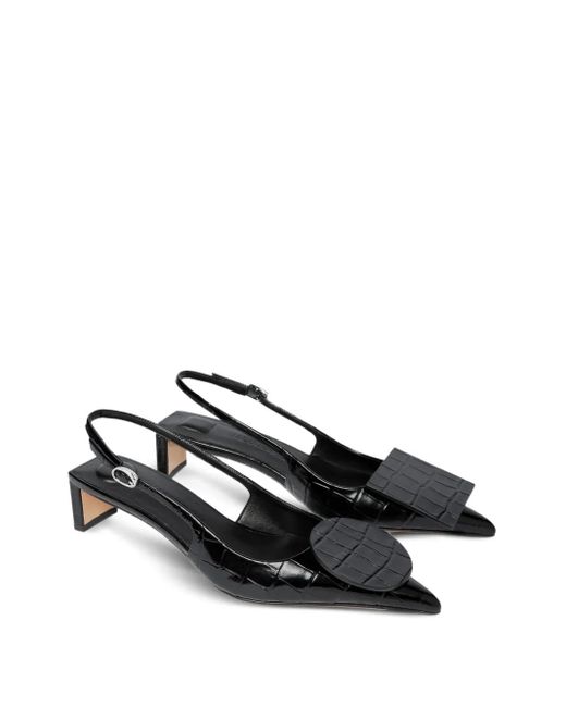 Jacquemus Black 40Mm Duelo Crocodile-Effect Pumps