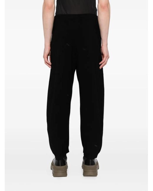 CROQUIS Black Elastic Yarn Curved Trousers for men