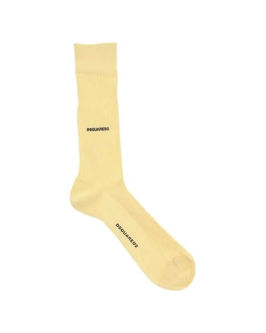 DSquared² Metallic Long Cotton Ribbed Socks for men
