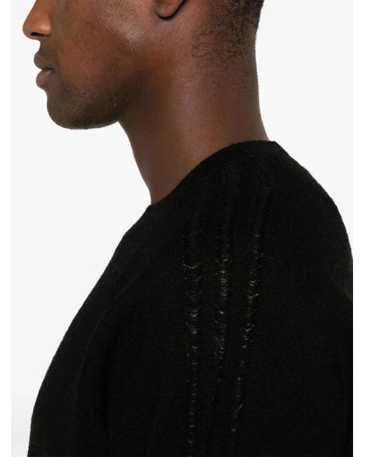 Y-3 Black Raglan Sleeve Knit Sweater