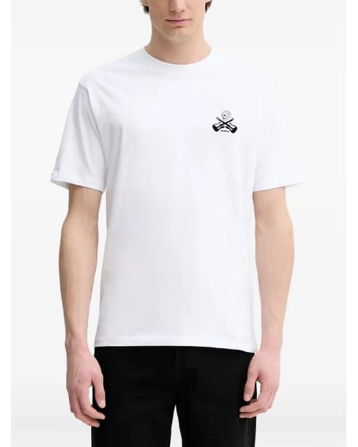 The Kooples White Graphic-Print T-Shirt for men