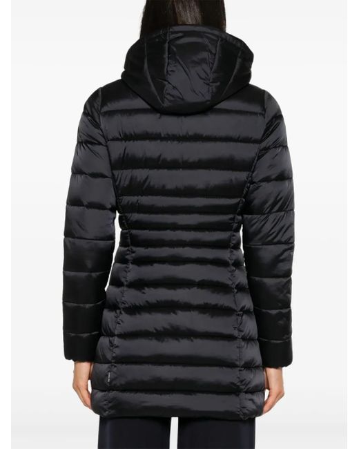 Save The Duck Black Quilted Water-Repellent Parka Coat