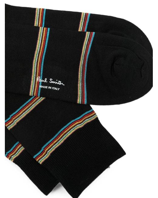 Paul Smith White Stripe-Pattern Socks for men
