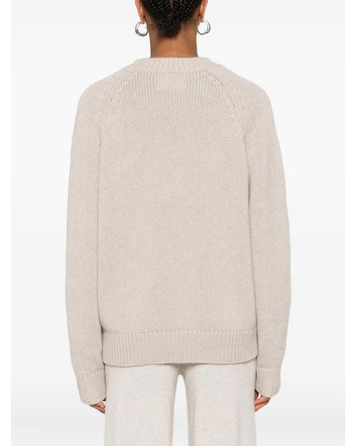 Lisa Yang Natural Raglan-Sleeve Cashmere Sweater
