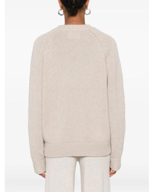 Lisa Yang Natural Raglan-Sleeve Cashmere Sweater