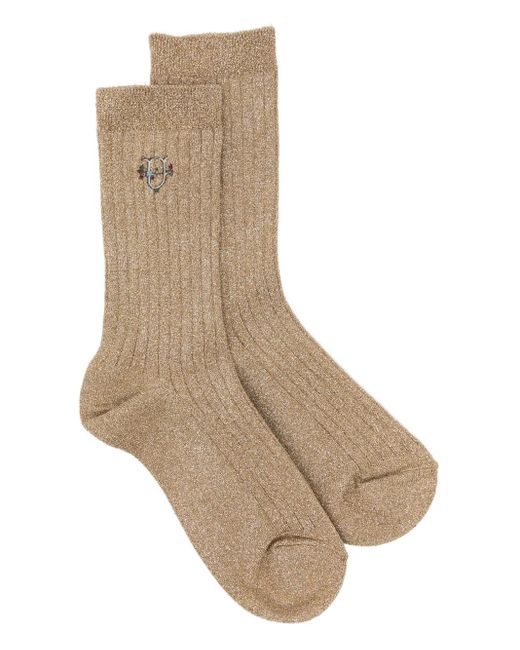 Undercover Natural Logo-Embroidered Socks