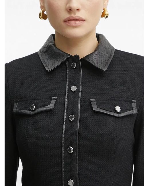 Morgan Black Half-Button Mini Dress