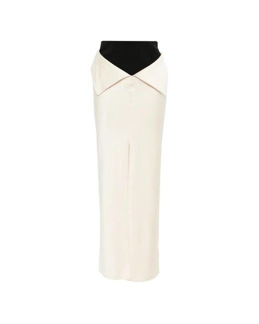 Nanushka White Split Front Long Skirt