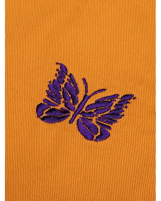 Needles X Smith's Twill Broek Met Geborduurde Vlinder in het Orange voor heren