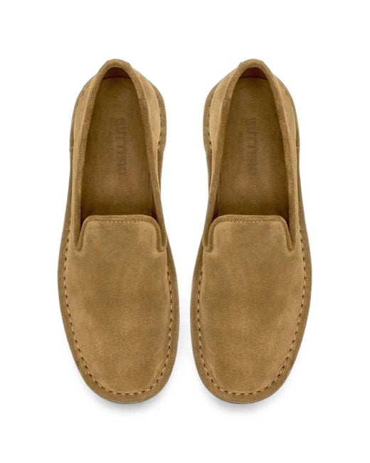 Buttero Natural Ercole Suede Loafers