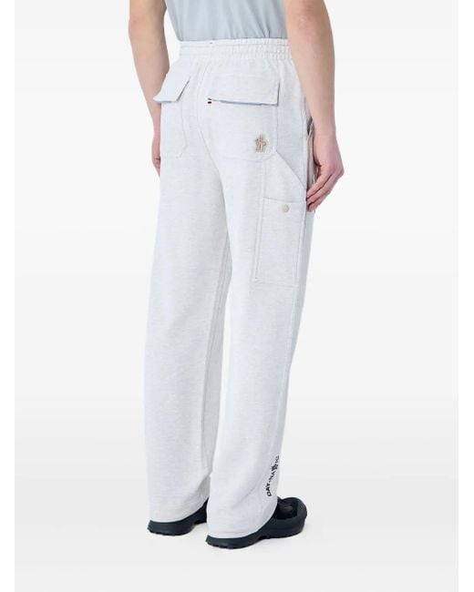 Moncler White Logo-Patch Track Pants for men