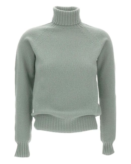 Drumohr Green Turtleneck Raglan-Sleeve Sweater