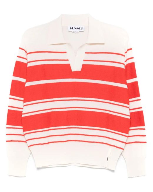 Sunnei Red Gestreifter Pullover