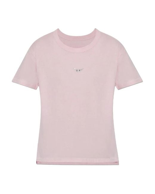 Zadig & Voltaire レディース ピンク ロゴ Tシャツ 【公式通販】