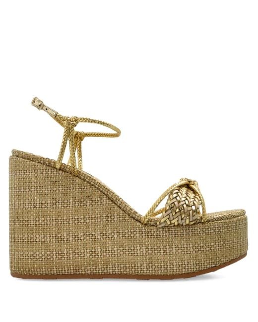 Casadei Natural Raffia Platform Espadrilles