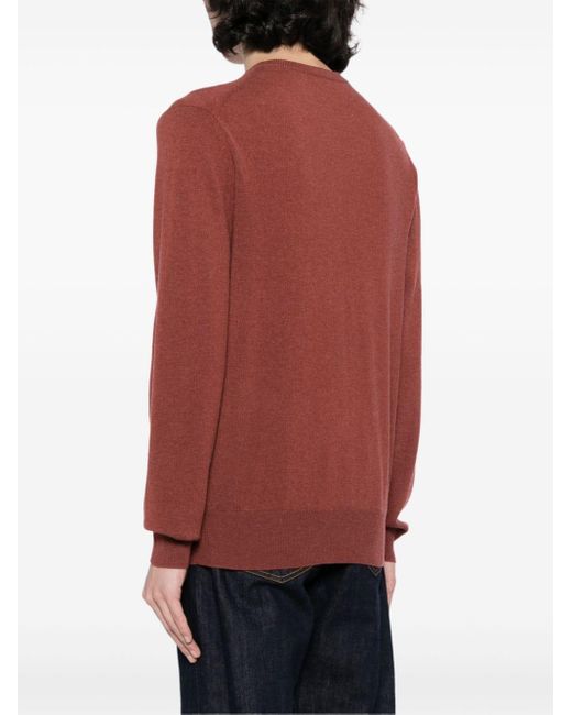 N.Peal Cashmere Red The Oxford Cashmere Jumper for men