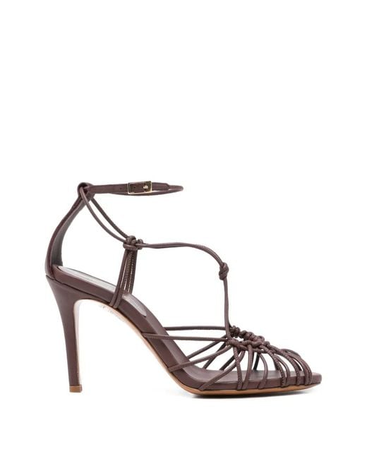 Forte_forte White Knotted Buckle-Fastening Sandals