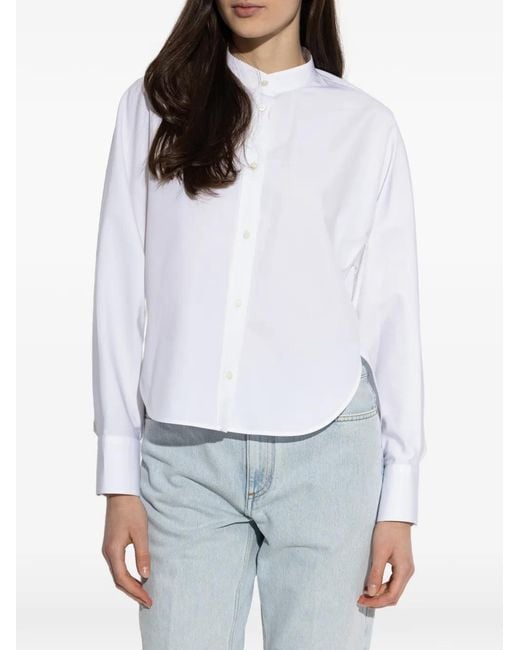 Givenchy White Collarless Button Shirt