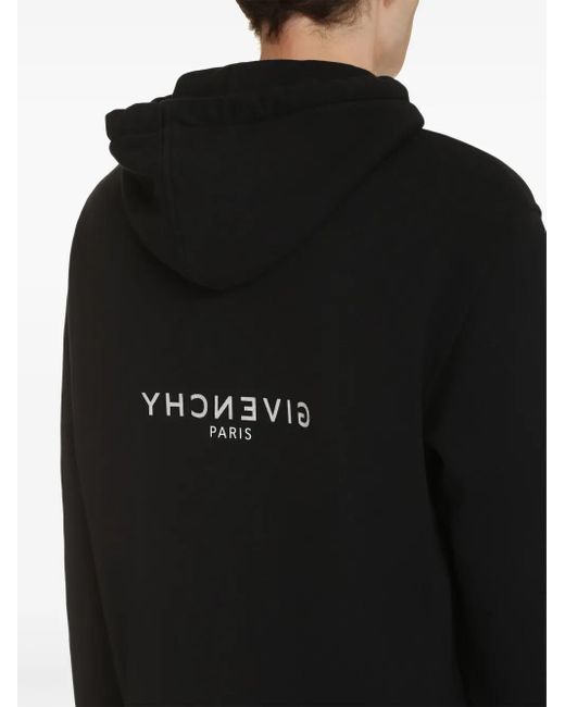 Givenchy Blue Logo-Print Hoodie for men