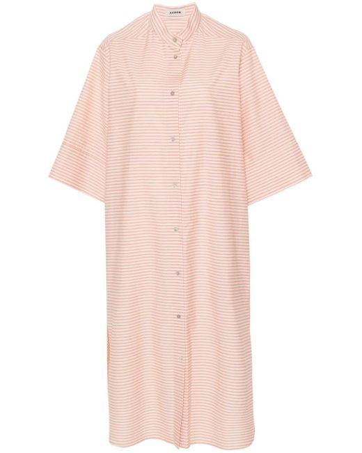 Aeron Veda Striped Shirt Dress Pink