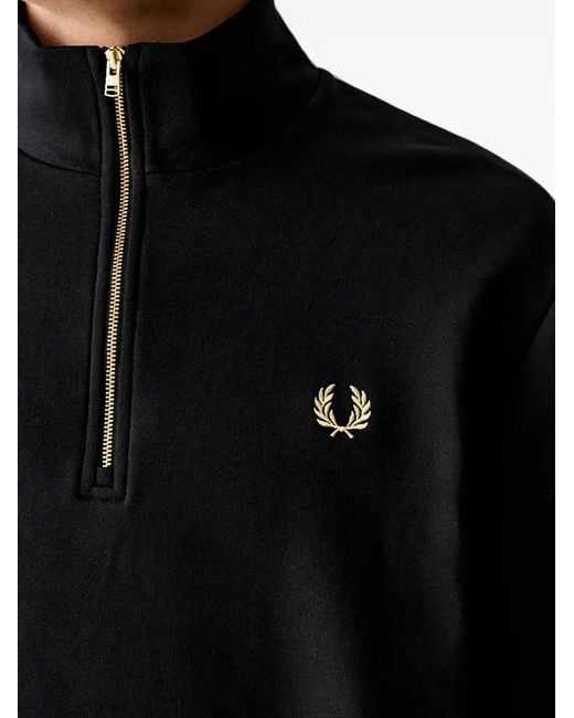 Pull À Col Zippé Fred Perry pour homme en coloris Black