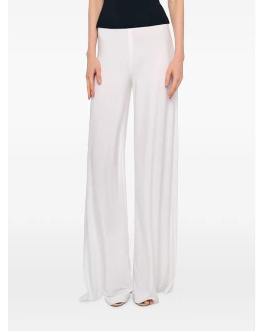 Norma Kamali White Bias Trousers