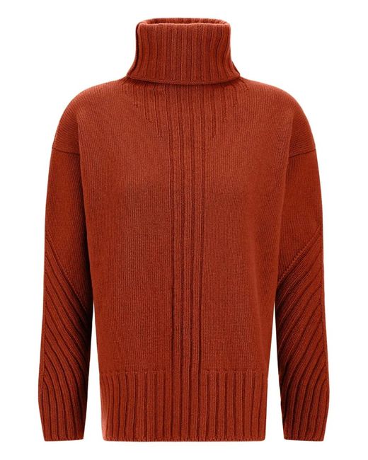 Herno Red Roll-Neck Wool Sweater