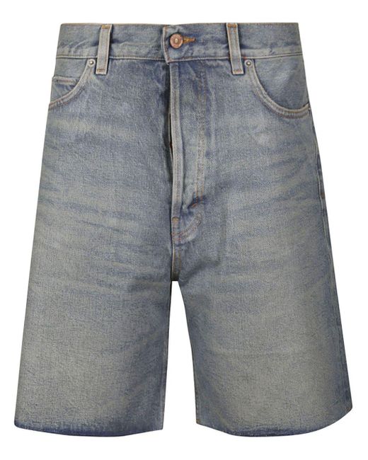 Haikure Gray Washed Denim Shorts for men