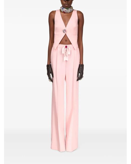 Area Pink Crystal-Embellished Gilet