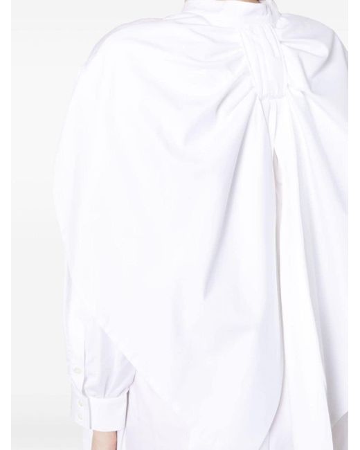Simone Rocha White Hemdkleid mit Stehkragen