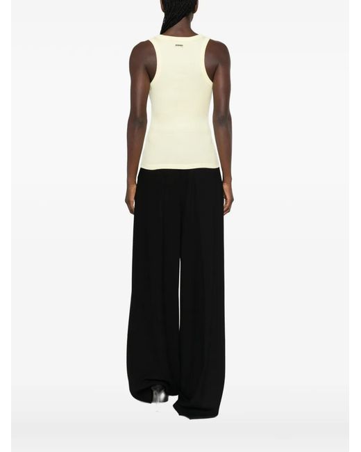 Jacquemus Natural Ribbed-Knit Logo-Patch Vest