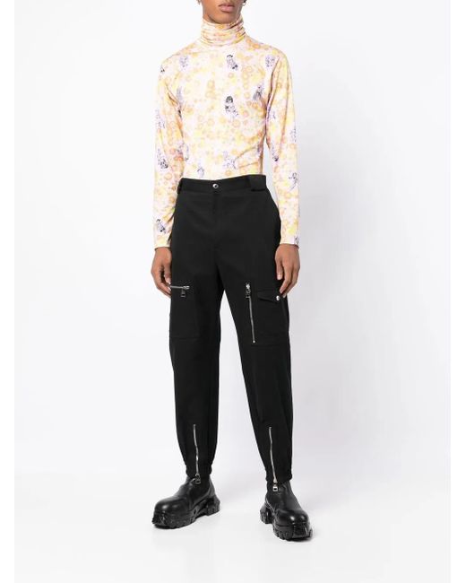 Liberal Youth Ministry Natural Floral Motif Print High Neck Top for men