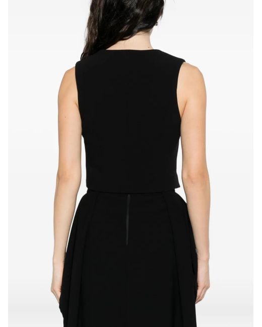 Nissa Black Jewel-Button Gilet