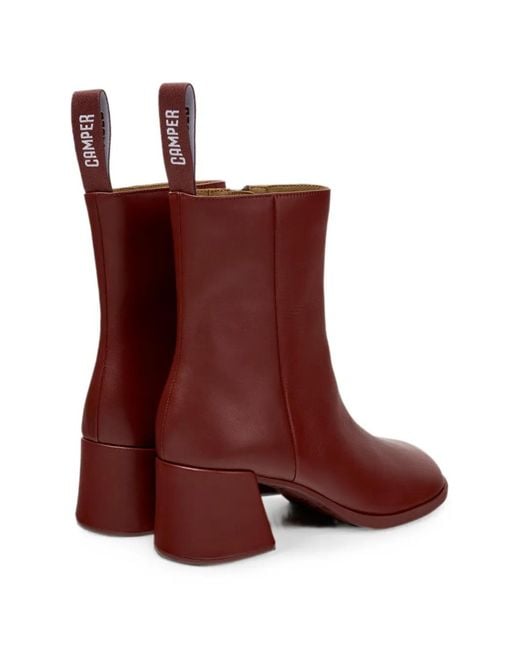 Camper Red Kora Ankle Boots